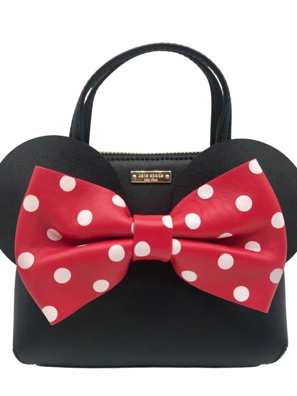 Kate Spade Black Saffiano Leather Minnie Mouse Crossbody Bag